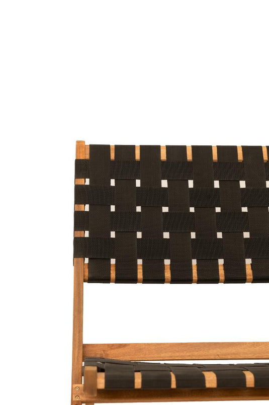 Set de 4 Sillas Plegable de Madera para Exterior Eris, Negro, Diseño Fresco y Moderno