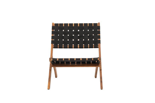Set de 4 Sillas Plegable de Madera para Exterior Eris, Negro, Diseño Fresco y Moderno