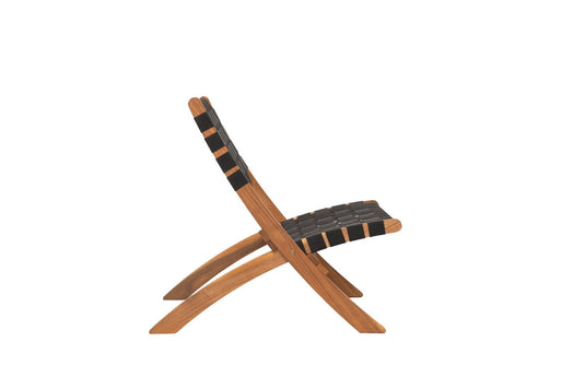 Set de 4 Sillas Plegable de Madera para Exterior Eris, Negro, Diseño Fresco y Moderno