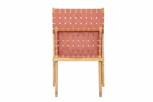 Set de 2 Sillas Plegable de Madera para Exterior Eris, Terracota, Diseño Fresco y Moderno