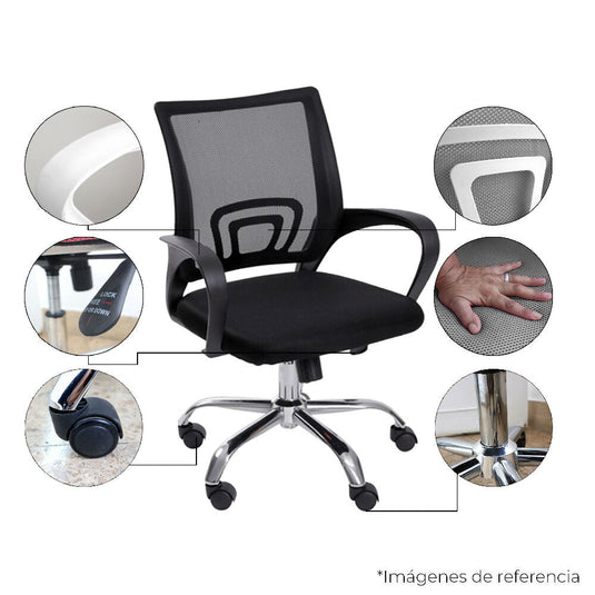 Kit Por 2 Silla Para Oficina Escritorio - Negro