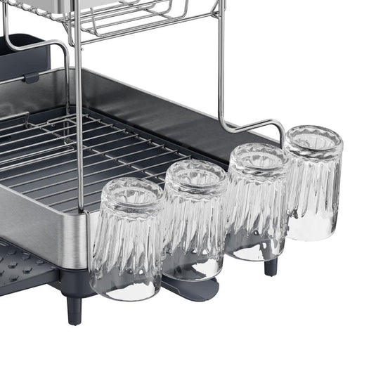 Escurridor de Platos Zenora, Gris Oscuro, de 2 Niveles