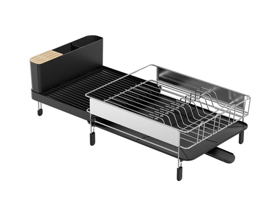 Escurridor de Platos Expandible Hogaria, Negro y Gris, en Acero Inoxidable