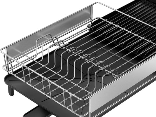 Escurridor de Platos Expandible Hogaria, Negro y Gris, en Acero Inoxidable