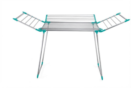 Tendedero de Piso Drymax, Gris y Azul, Plegable y Extendible