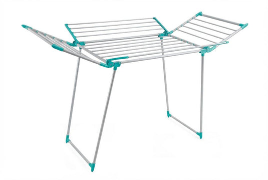 Tendedero de Piso Drymax, Gris y Azul, Plegable y Extendible