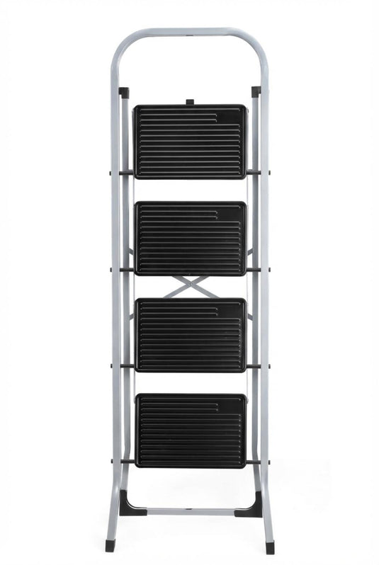 Escalera Tubular Natura, Negro, Plagable de 4 niveles