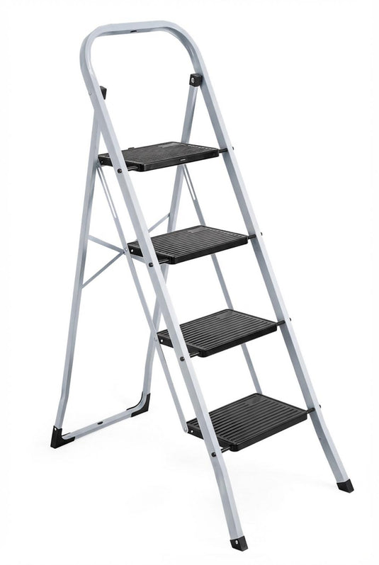 Escalera Tubular Natura, Negro, Plagable de 4 niveles