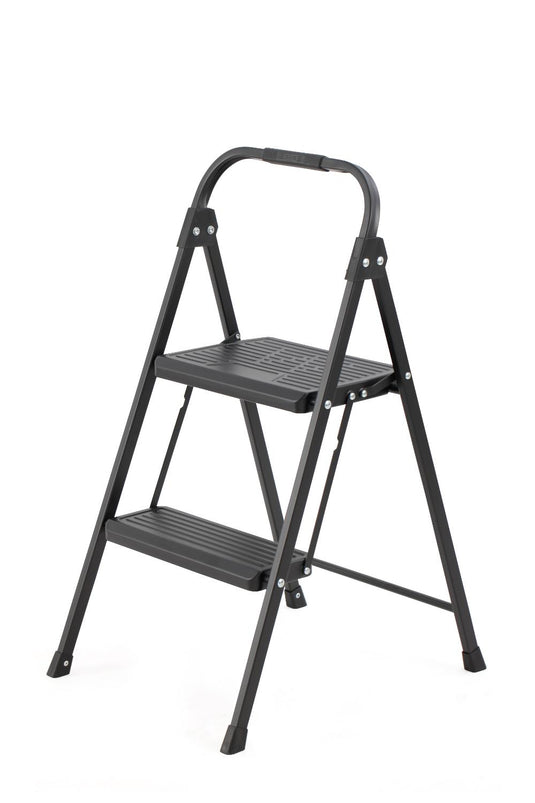 Escalera Tubular Andes, Negro, Plagable de 2 niveles