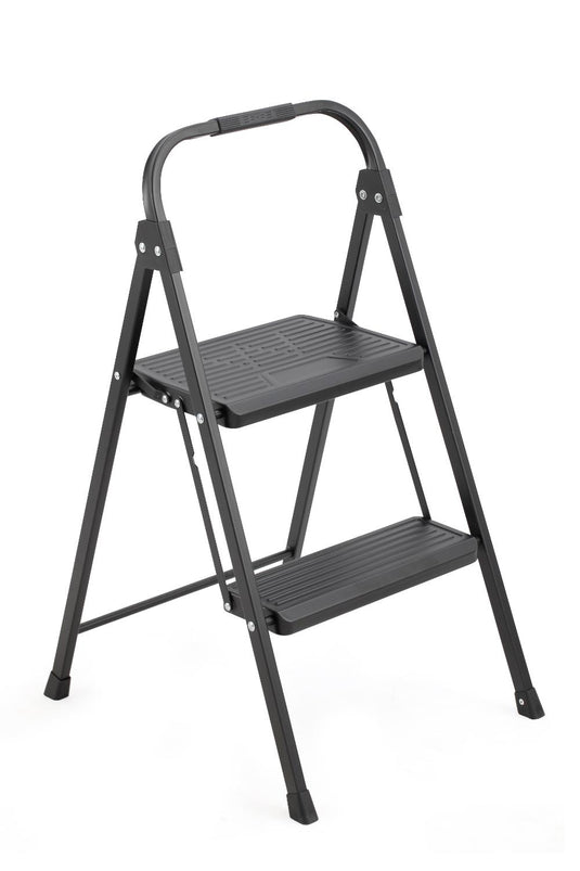 Escalera Tubular Andes, Negro, Plagable de 2 niveles