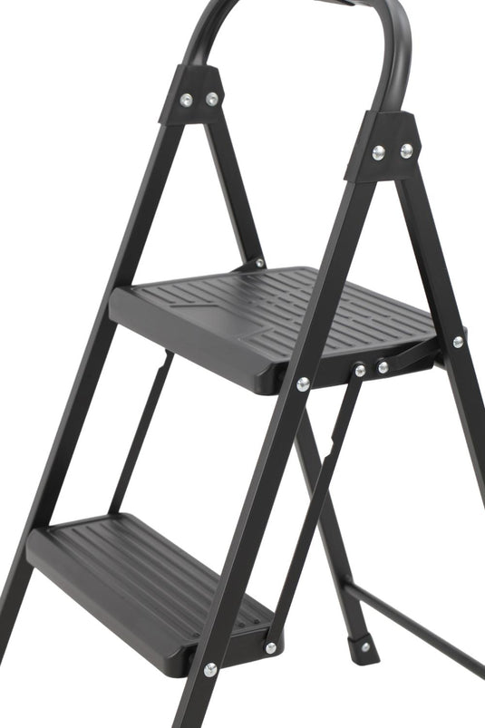 Escalera Tubular Andes, Negro, Plagable de 2 niveles