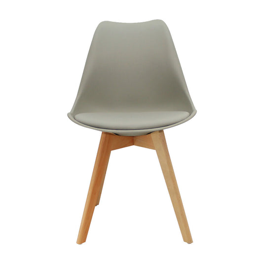 Kit Por 4 Silla Oslo Asiento Acolchado Patas en Madera - Gris