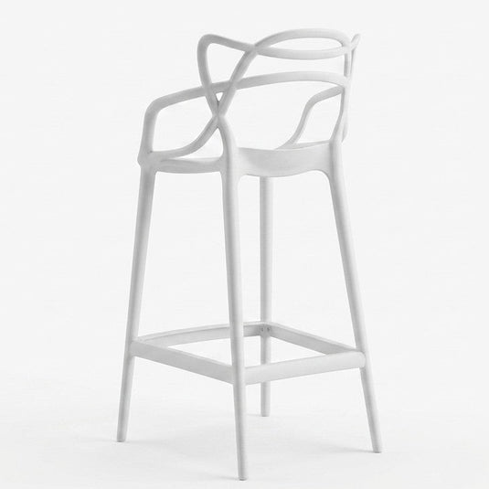 Silla para Bar Palermo, Blanco, con Reposa Pies Doble Propósito