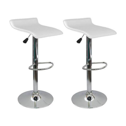 Kit por 2 Silla Tapizada Lisa Tipo Bar - Blanca