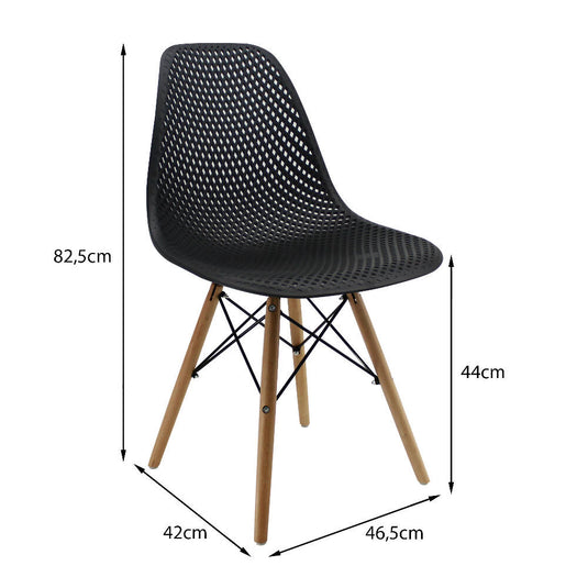 Kit por 2 Silla Air Eames Para Sala Comedor Restaurante - Negra