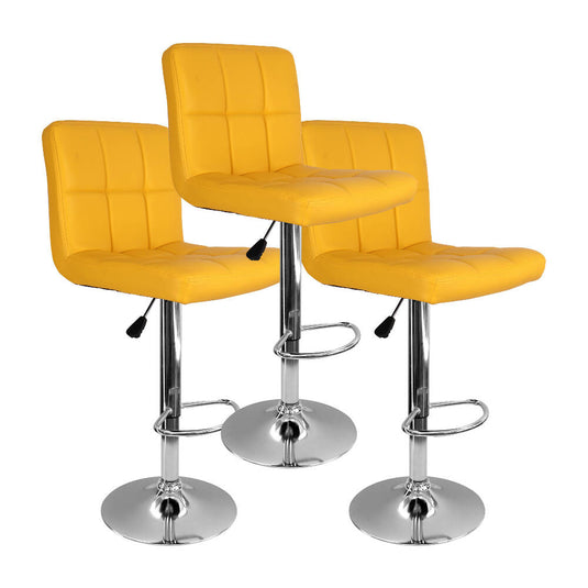 kit por 3 Silla Acolchada Tipo Bar - Amarillo