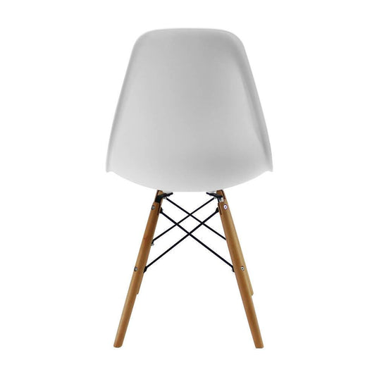 Kit por 2 sillas Eames Patas En Madera para comedor, sala, restaurante - Blanca