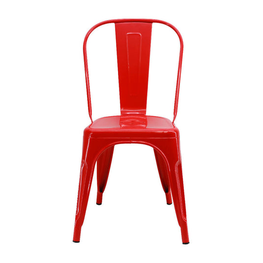 Kit por 4 Silla Tolix Metalica Para Comedor Restaurante - Roja