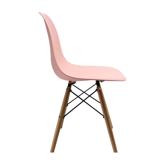 Kit por 6 sillas Eames Patas En Madera para comedor, sala, restaurante - Salmon