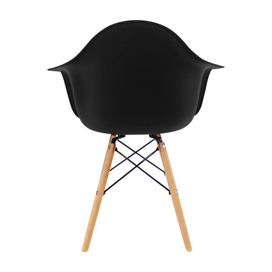 Kit por 4 Silla Eames Con Brazos Patas en Madera - Negra