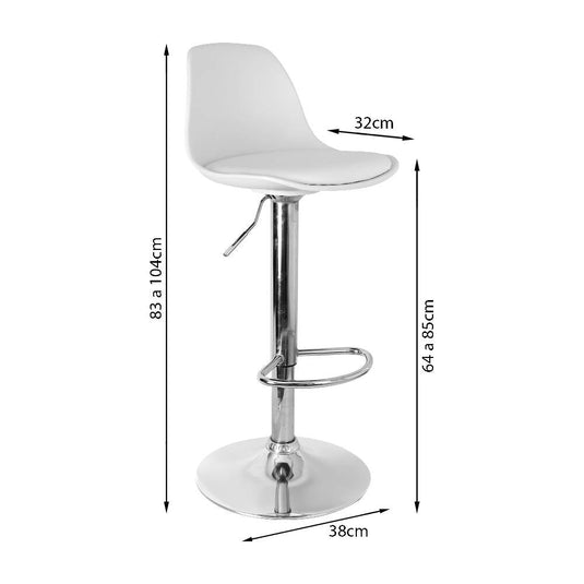 Kit por 2 Silla Oslo Tipo Bar - Blanca