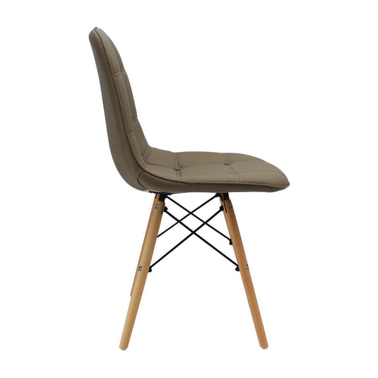 Kit por 4 Silla Botones Eames Acolchada - Beige