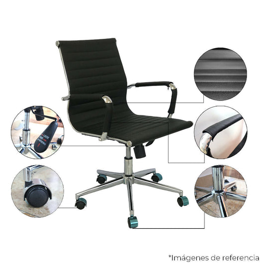 Kit Por 2 Silla Para Oficina Escritorio Gerencial OR -3301 Baja Negra