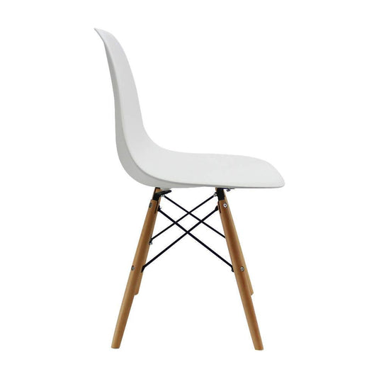 Kit por 2 sillas Eames Patas En Madera para comedor, sala, restaurante - Blanca