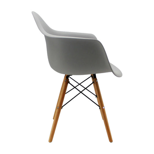 Silla Eames Con Brazos Patas en Madera - Gris