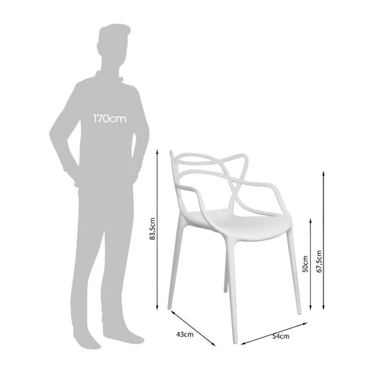 Kit por 4 Silla Solna Para Sala Comedor Jardín - Blanca