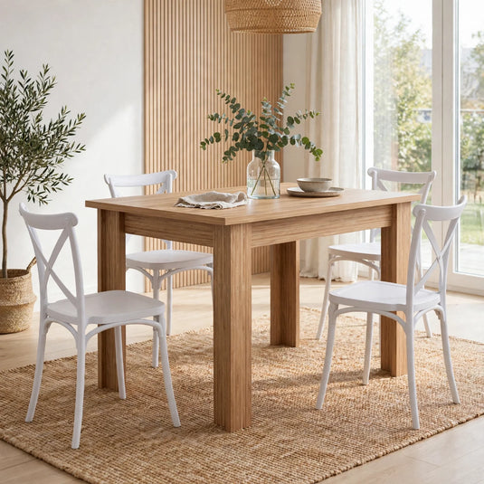 Combo Velum, Incluye una Mesa y 4 Sillas Color Blanco