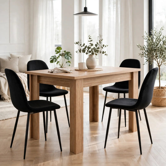 Combo Relax, Incluye una Mesa y 4 Sillas Color Negro