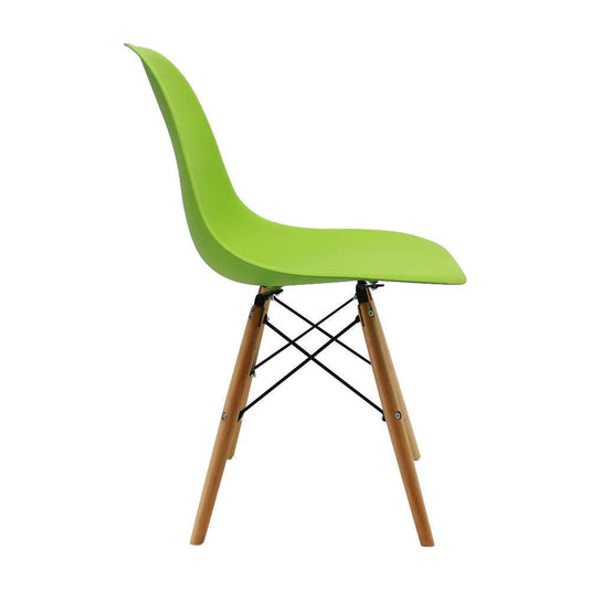 Kit por 4 sillas Eames Patas En Madera para comedor, sala, restaurante - Verde