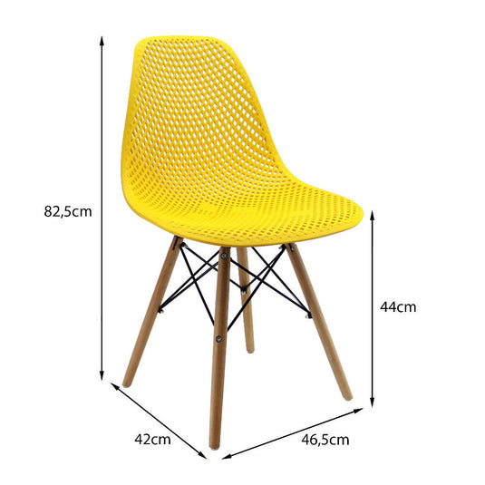 Silla Air Eames Para Sala Comedor Restaurante - Amarillo