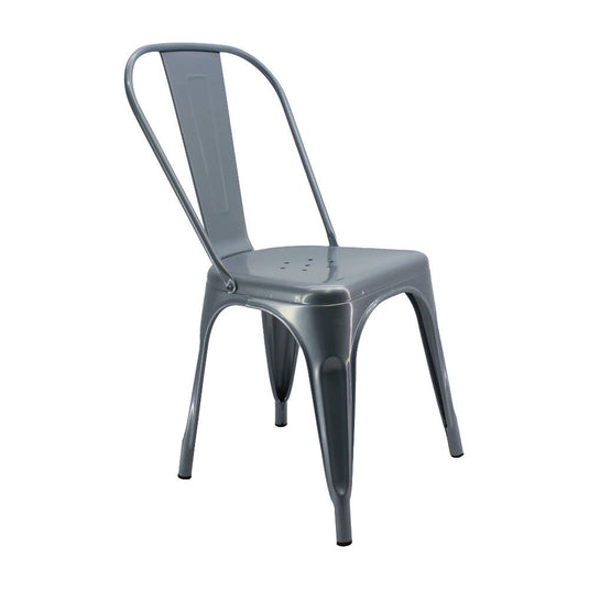 Kit por 4 Silla Tolix Metalica Para Comedor Restaurante - Gris