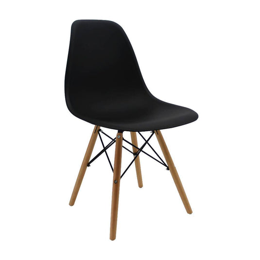Kit por 2 sillas Eames Patas En Madera para comedor, sala, restaurante - Negras