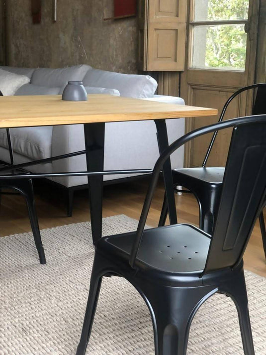 Silla Tolix Metalica Para Comedor Restaurante - Negra