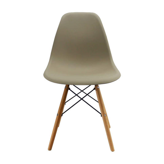 Kit por 2 sillas Eames Patas En Madera para comedor, sala, restaurante - Beige