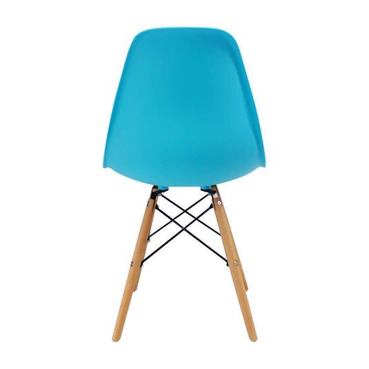 Kit por 2 sillas Eames Patas En Madera para comedor, sala, restaurante - Azul