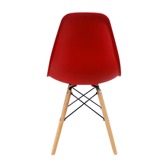 Silla Eames Patas En Madera para comerdor, sala, restaurante - Roja