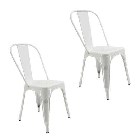 Kit por 2 Silla Tolix Metalica Para Comedor Restaurante - Blanco