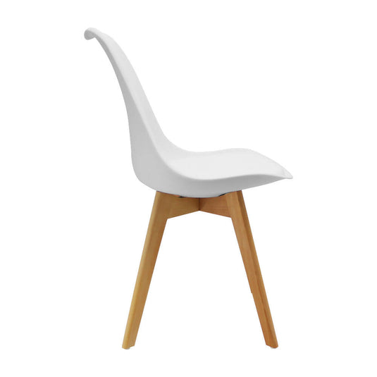 Kit Por 2 Silla Oslo Asiento Acolchado Patas en Madera - Blanca