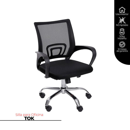 Kit Por 2 Silla Para Oficina Escritorio - Negro