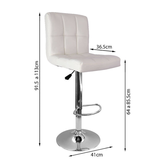 Silla Acolchada Tipo Bar - Blanca