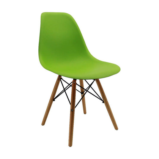 Kit por 4 sillas Eames Patas En Madera para comedor, sala, restaurante - Verde