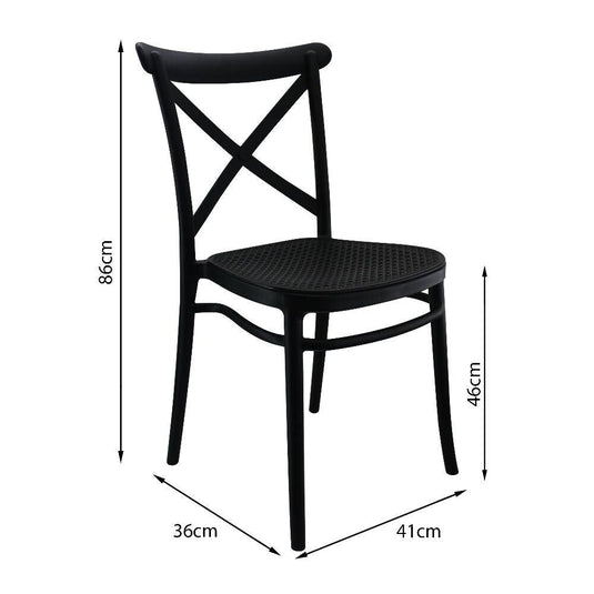 Silla Plast Para Comedor Jardin - 1146 Negro - Negro