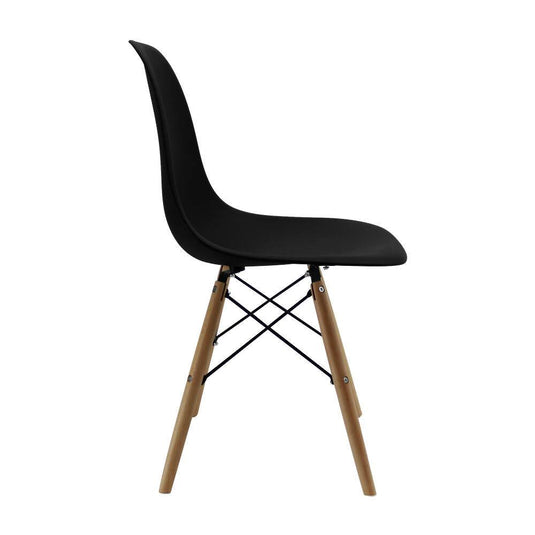 Kit por 2 sillas Eames Patas En Madera para comedor, sala, restaurante - Negras