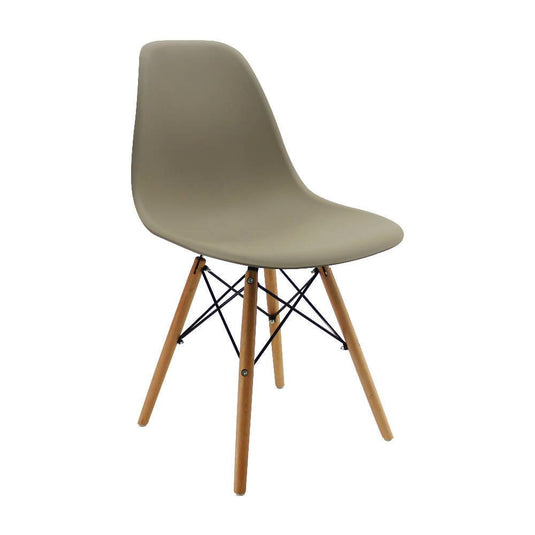 Kit por 2 sillas Eames Patas En Madera para comedor, sala, restaurante - Beige