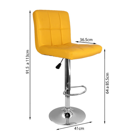 kit por 3 Silla Acolchada Tipo Bar - Amarillo