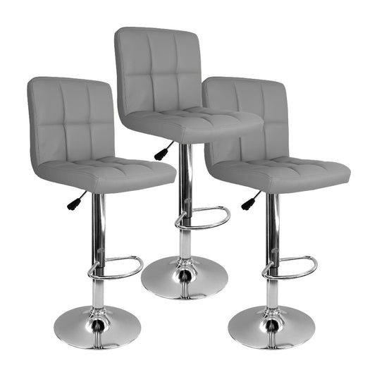 kit por 3 Silla Acolchada Tipo Bar - Gris